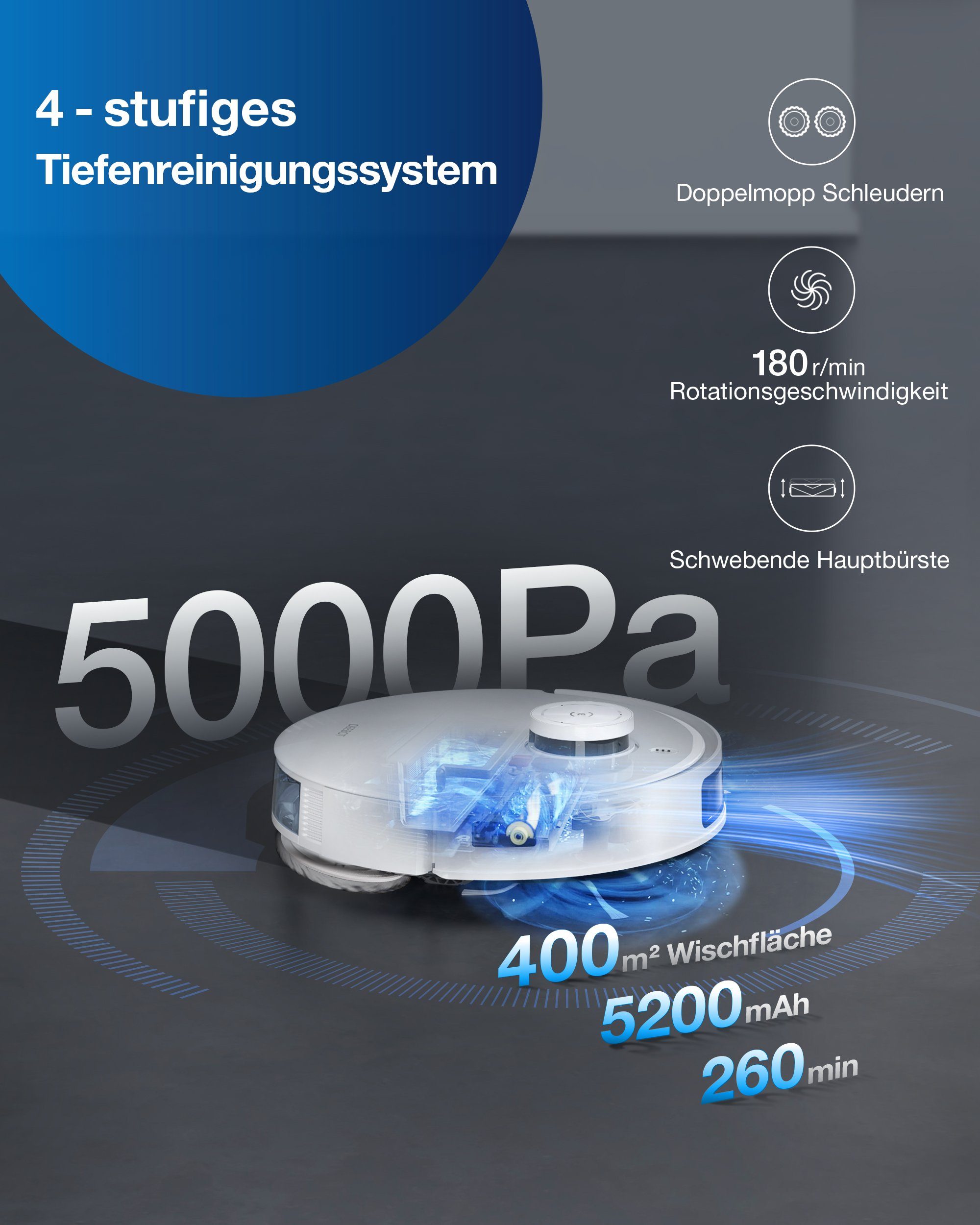 ECOVACS Nass-Trocken-Saugroboter DEEBOT X1e OMNI, 45 W, Saug- und Wischroboter mit autom. Absaugstation