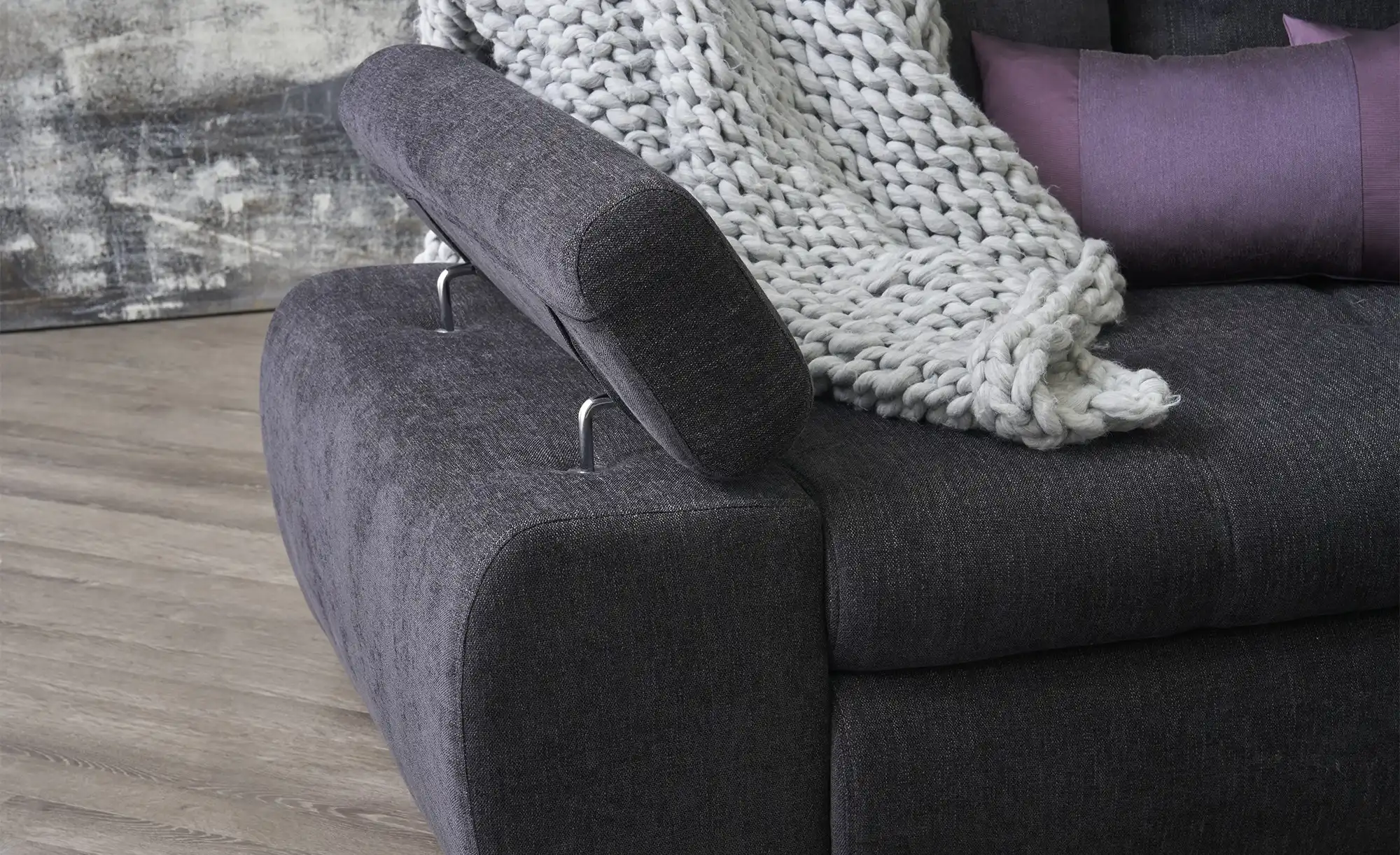 Twist Ecksofa aus Flachgewebe Sky