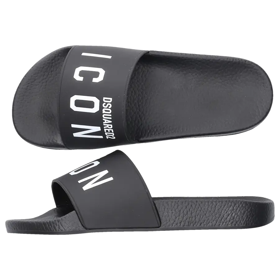 Dsquared2 - Badeschuhe ICON Gummi - schwarz