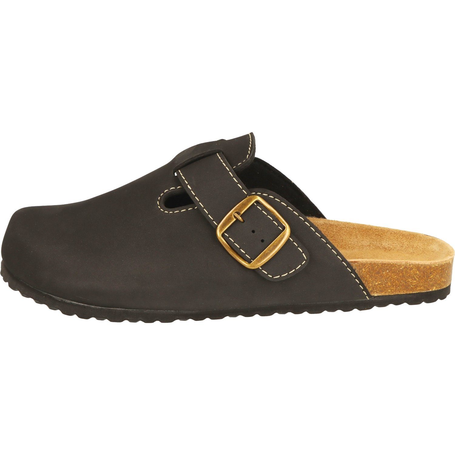 SUPERSOFT Herren 176-002 Komfort Pantolette Pantoffeln Hausschuh Lederfußbett, Gepolstert