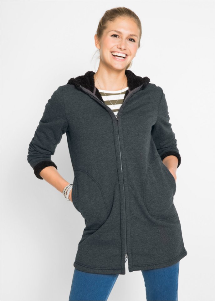 Sweatjacke mit Teddyfell