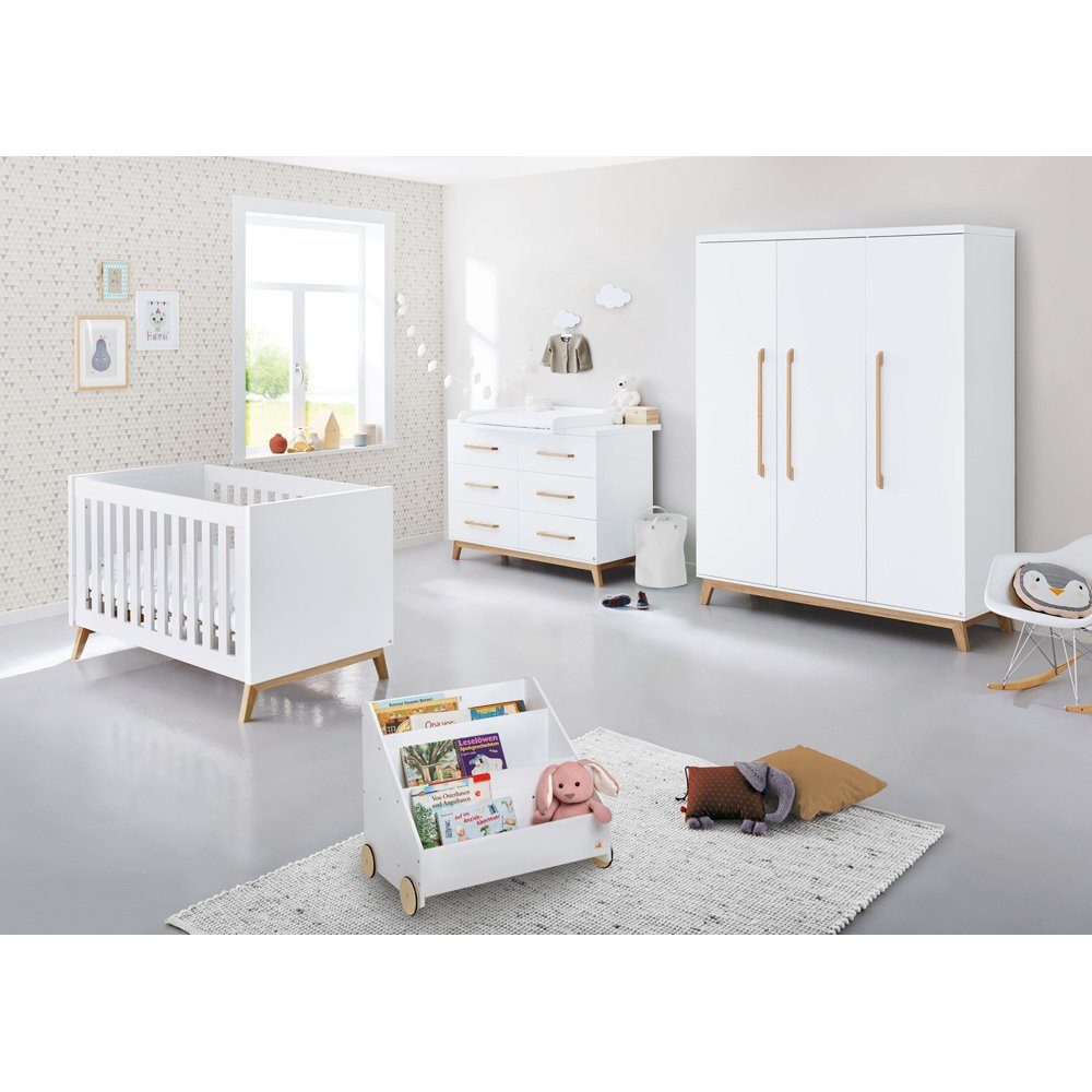 Lomadox Regal RIJEKA-134, Bücherregal Kinderzimmer in weiß edelmatt, B/H/T: 65/57/42 cm