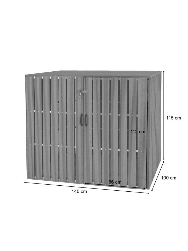 MCW 2er-/4er-WPC-Mülltonnenverkleidung J28, Anthrazit günstig kaufen onesize