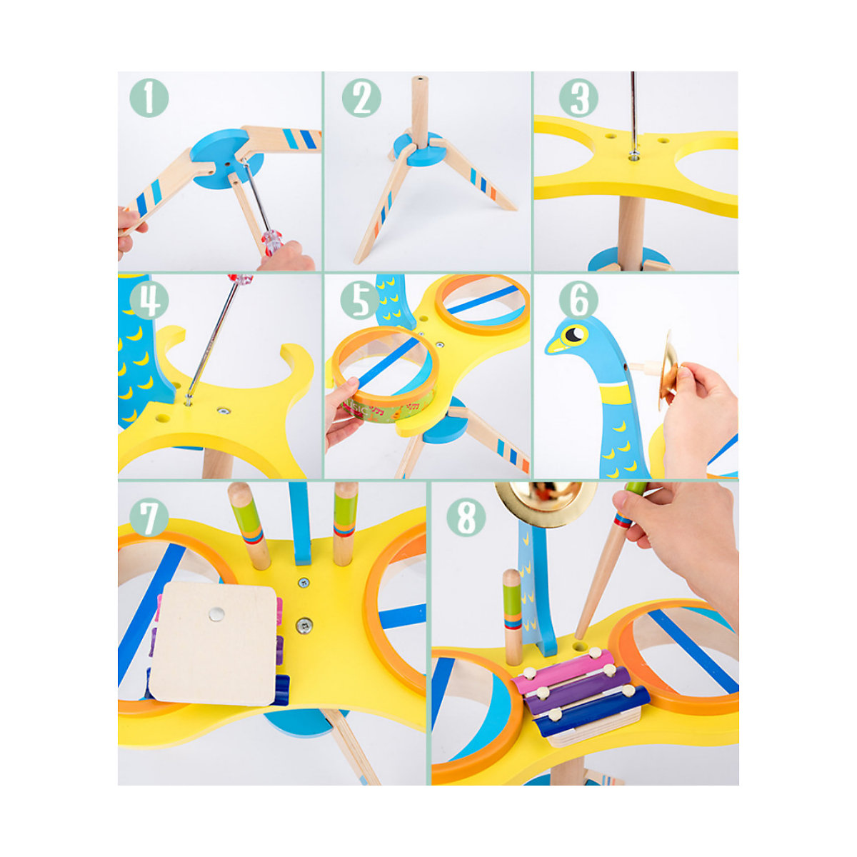 Schlagzeug Multifunktionales Musikspielzeug für Kinder Rhythmusinstrumente