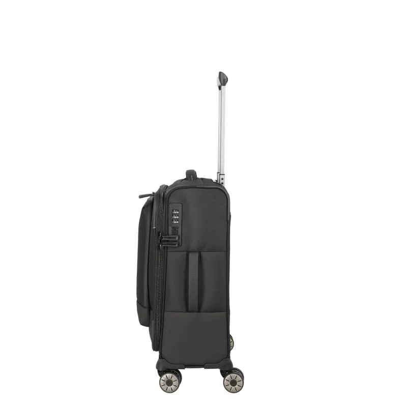 Travelite CROSSLITE Bordtrolley S mit 4 Rollen (55 cm) - Schwarz