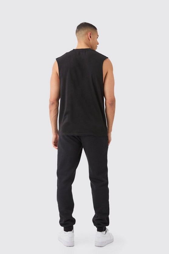 Man Signature Tanktop mit weiten Ärmeln