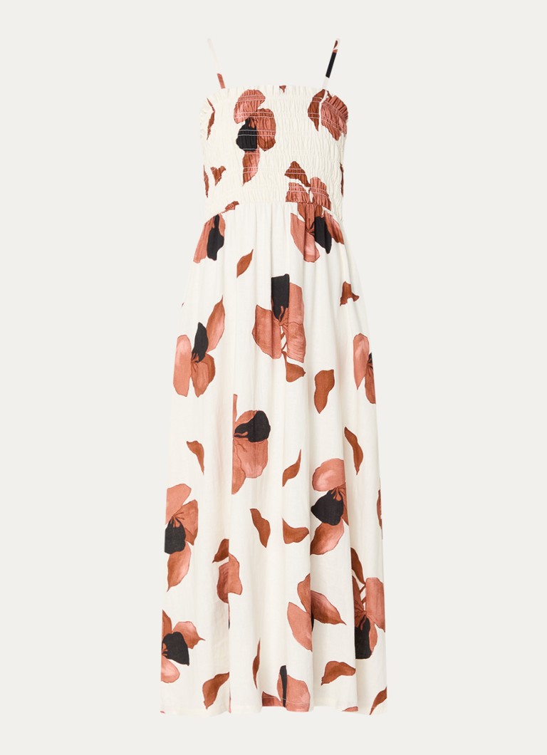 Seafolly maxi dress with smocking and floral print