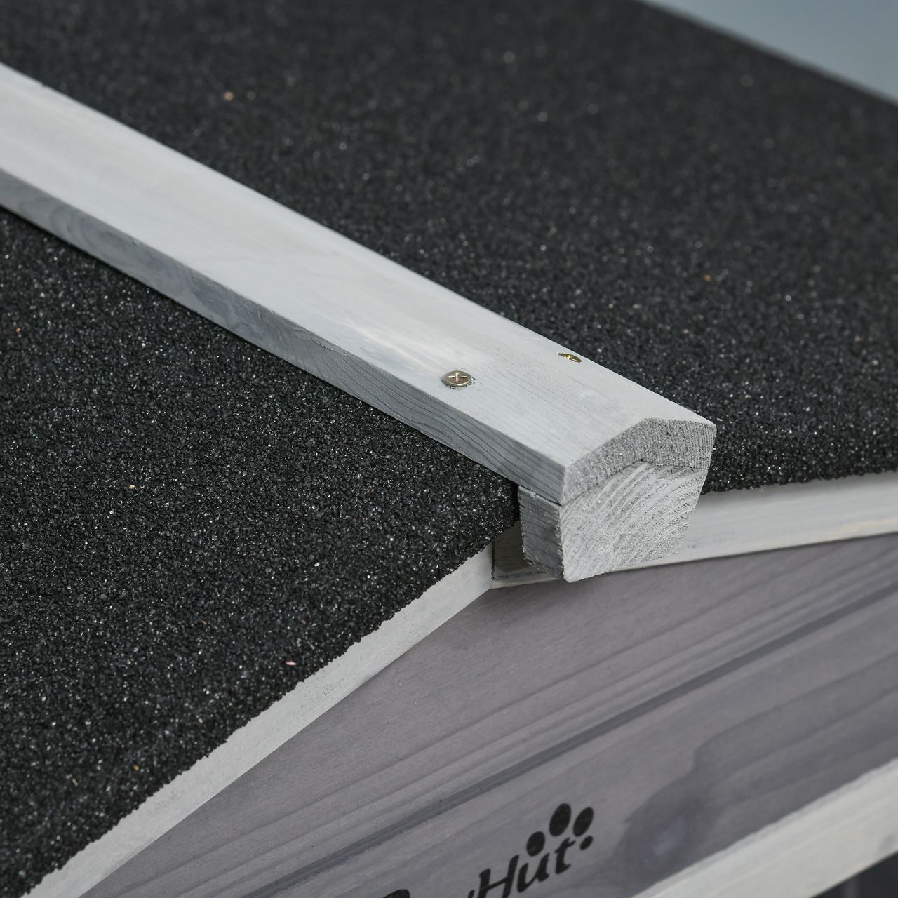 PawHut Zwergkaninchenstall mit Rollen Freilaufgehege Asphaltdach Kleintierhaus Zwergkaninchenauslauf für 3 Zwergkaninchen Doppelstöckiger Tanne Stahl Grau 157,4 x 53 x 99,5 cm