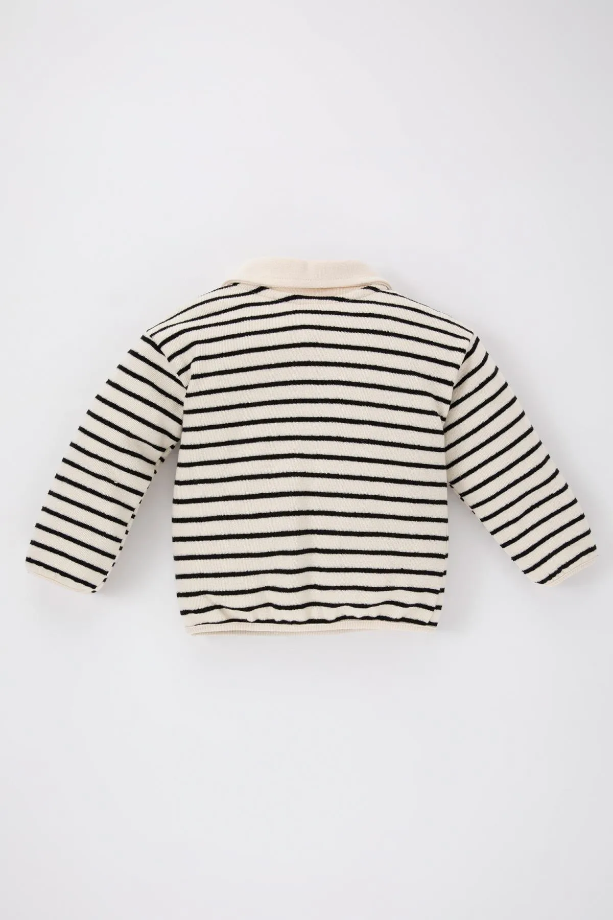 DeFacto  Gestreiftes Sweatshirt mit normaler Passform und Babykragen für Babys und Mädchen
