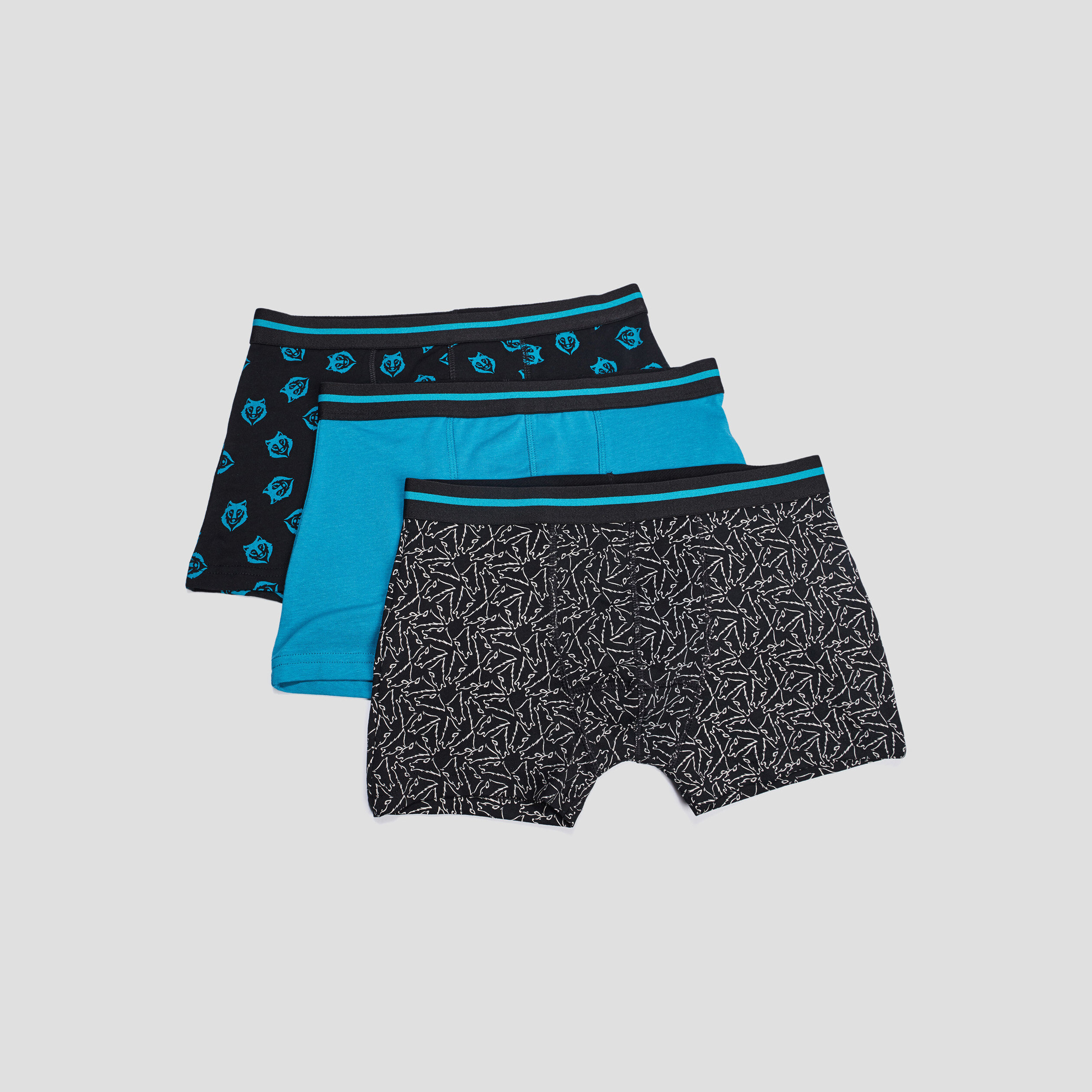 Lot 3 boxers bleu canard garçon | La Halle