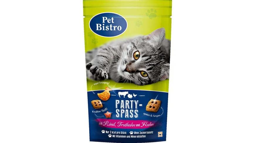Pet Bistro Katzensnack Party-Spass mit Rind, Truthahn & Huhn 50 g