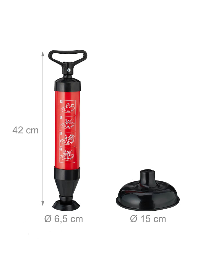 relaxdays Abflussreiniger Pumpe in Schwarz/ Rot günstig kaufen onesize
