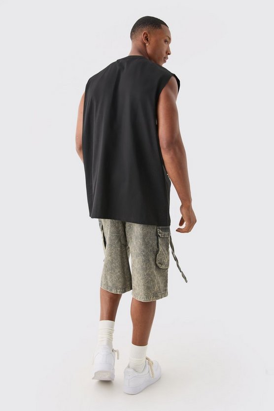 Oversize Tanktop mit World Is Mine Print