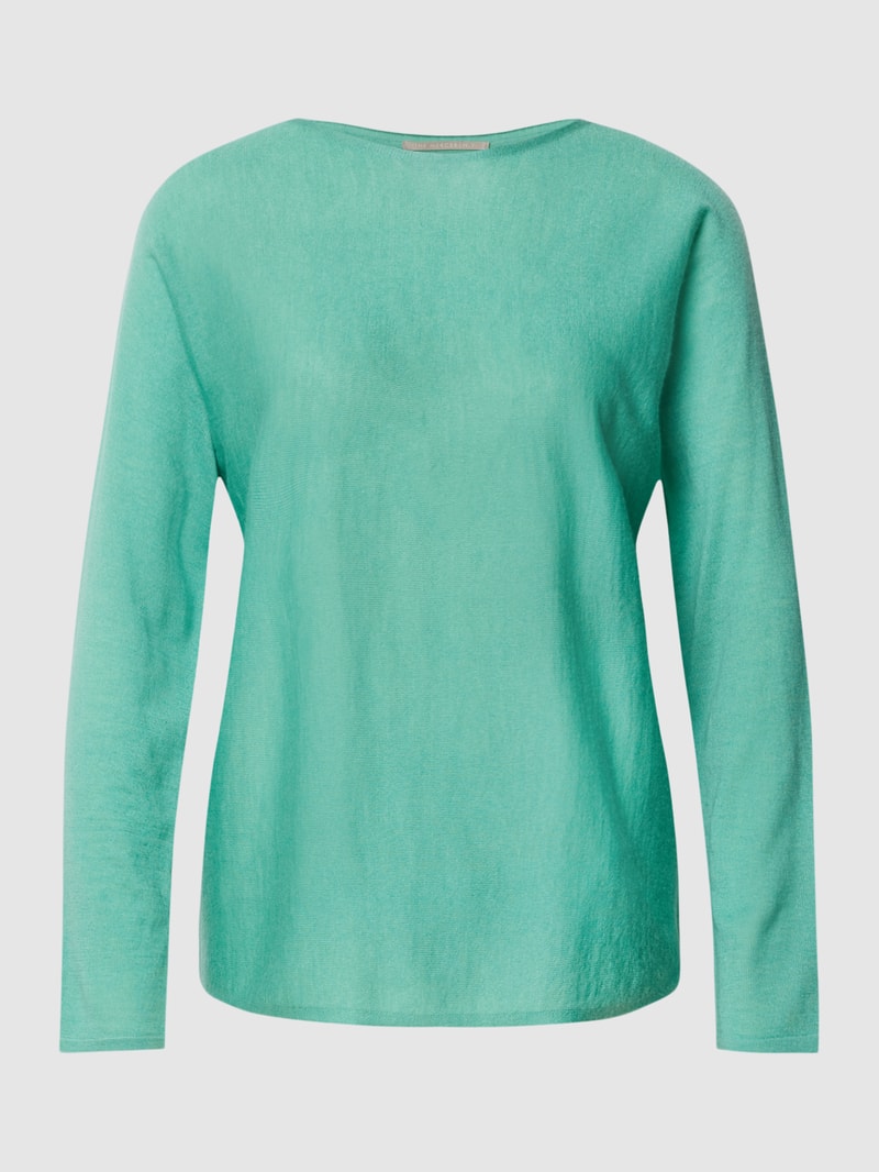 Kaschmir Longsleeve mit Rundhalsausschnitt in grün