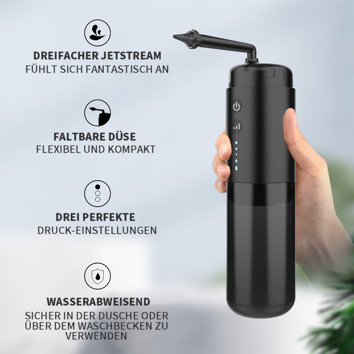 götäzer Ohrenreiniger Ohrenreiniger, wasserbetriebener mit 6 DüsenOhrenreinigungsset, Sicher, effektiv, mit verschiedenen Druckstufen und Düsen erhältlich