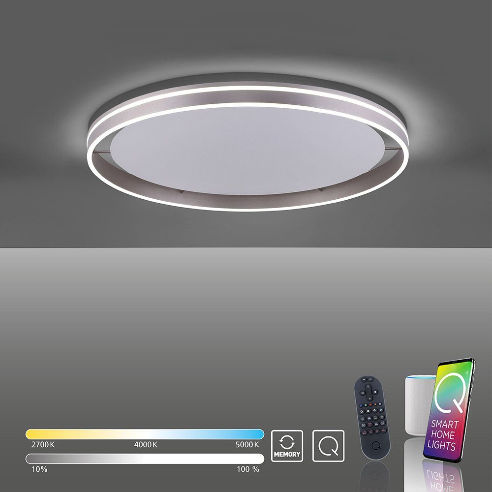 Paul Neuhaus Smarte LED-Leuchte LED Deckenleuchte rund Ø 79cm Q-Vito, Smart Home, CCT-Farbtemperaturwechsel, Dimmfunktion, Memoryfunktion, mit Leuchtmittel, CCT-Lichttemperaturwechsel, dimmbar Fernbedienung