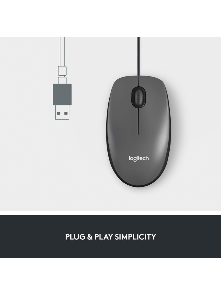Logitech Logitech kabeglgebundene Maus M100 - Plug und Play USB-Maus in Schwarz günstig kaufen onesize