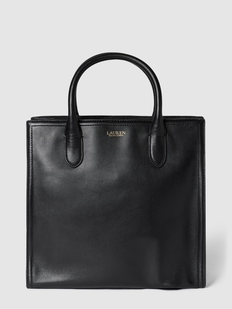 Tote Bag mit Label-Detail Modell 'SYMONE' in schwarz