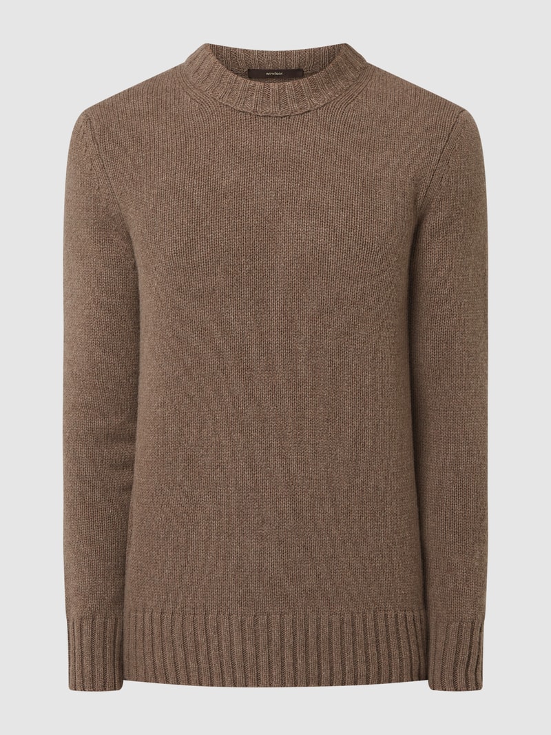 Regular Fit Pullover aus Kaschmirmischung in taupe
