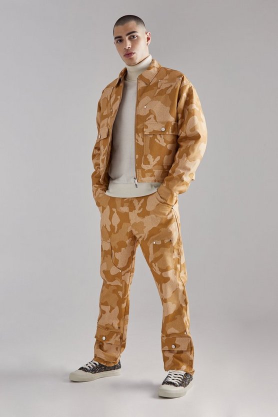 Camouflage Hose mit geradem Bein