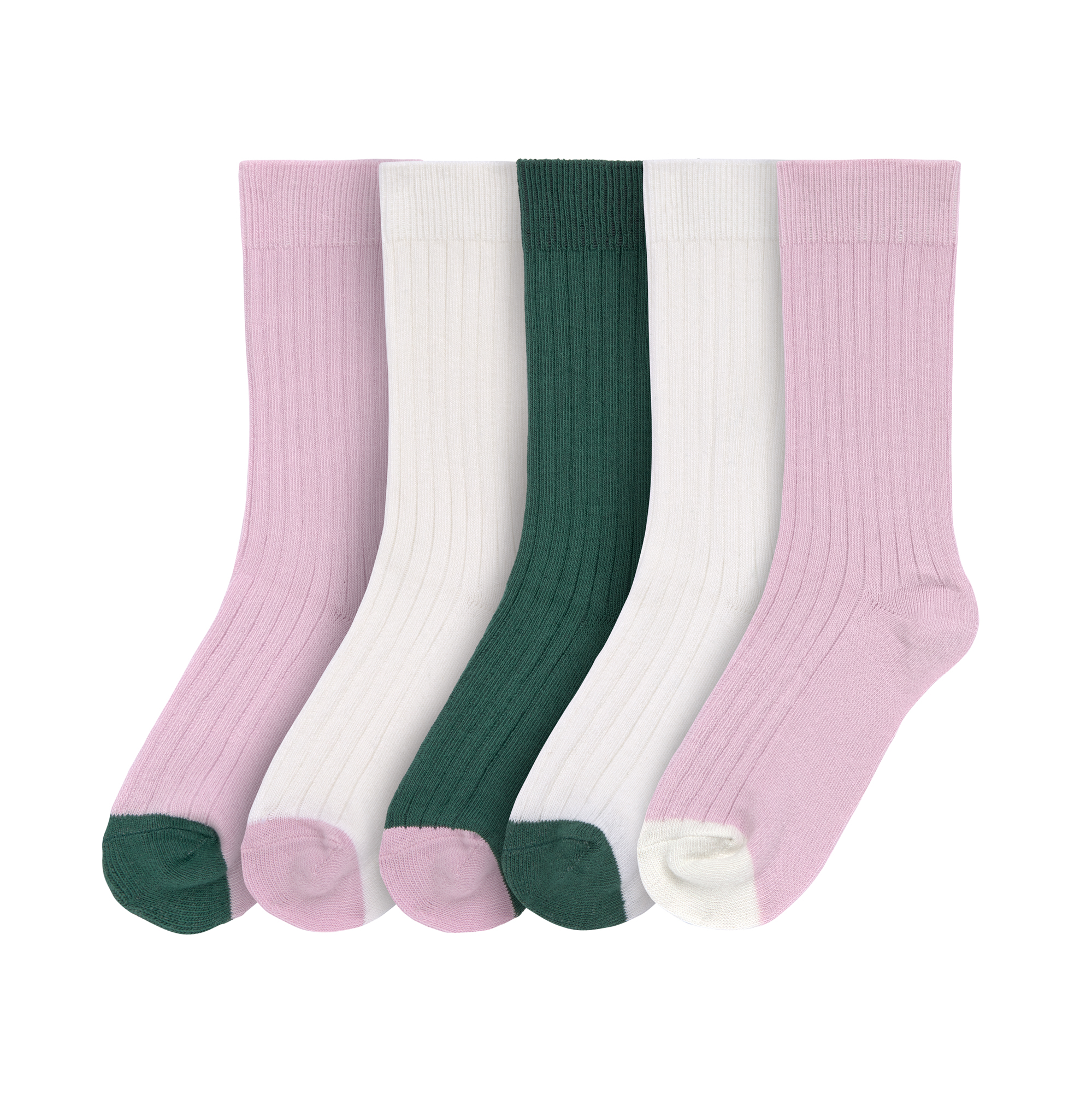 Kinder Socken 5er Set - Little Gang, Lila Weiß Grün