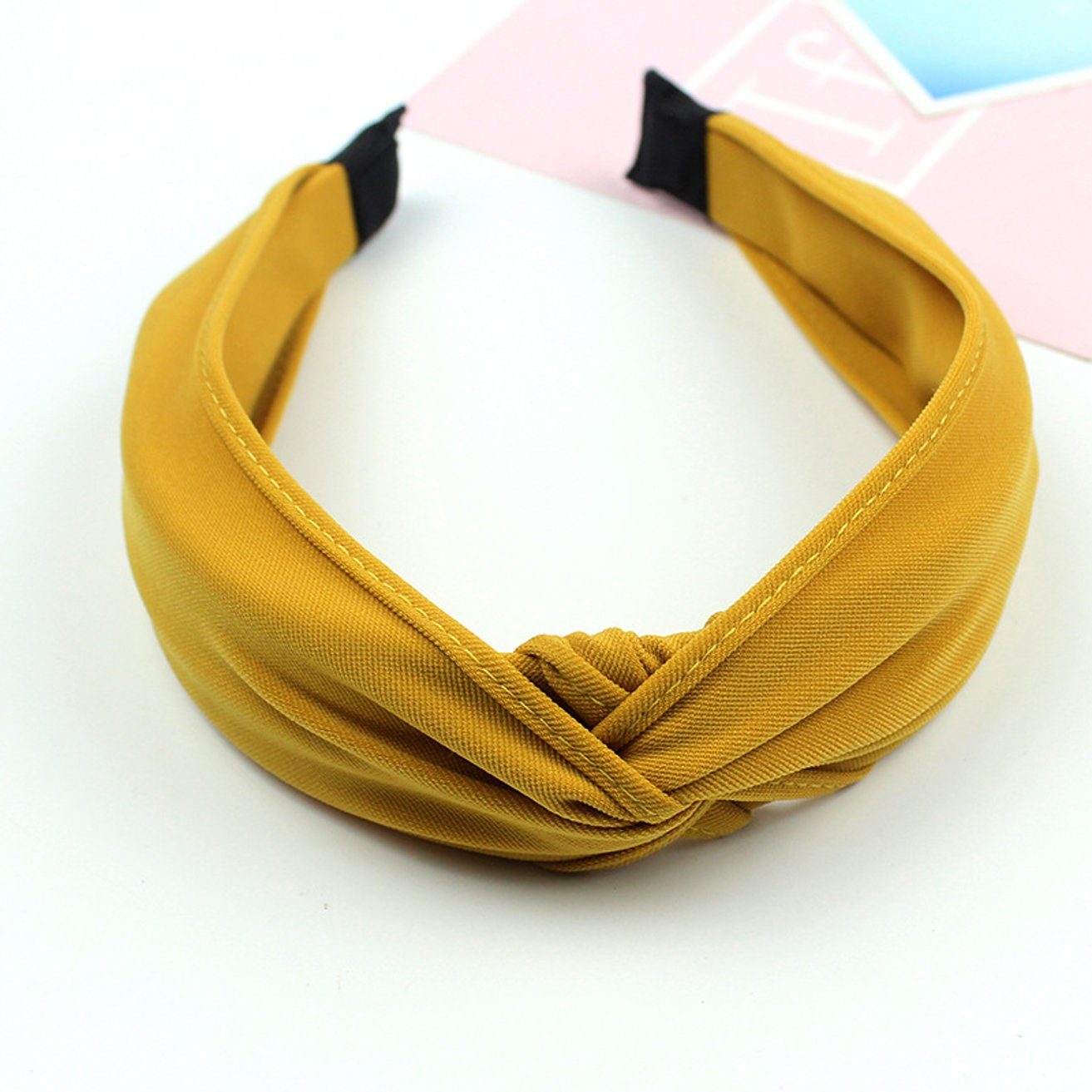 HOHEA H Haarband Haarband Damen Winter, Haarband Schminken, Haarband Mädchen, 1-tlg., Haarbänder für Mädchen, Haarbandkosmetik, geflochtene Haarbänder, Purious Haarband, rotes Haar, gelbes Haar mit Gelb