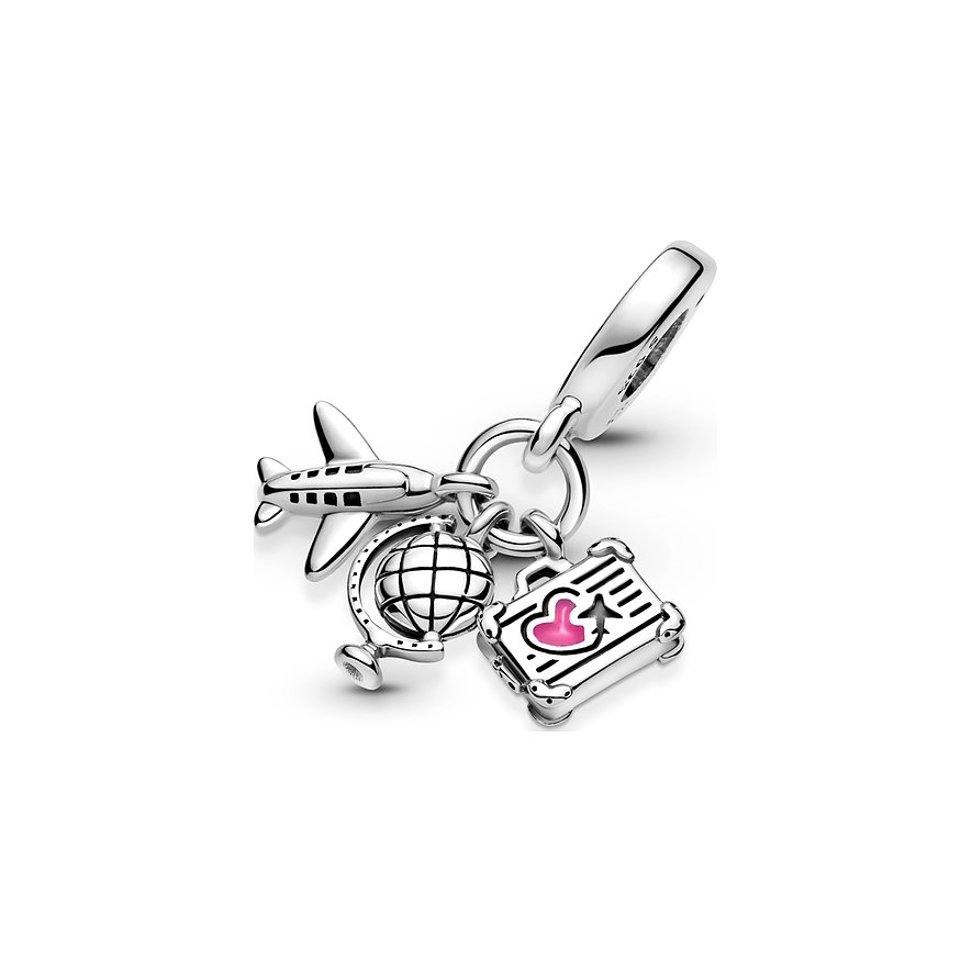 Pandora Charm Moments Flugzeug, Globus und Koffer