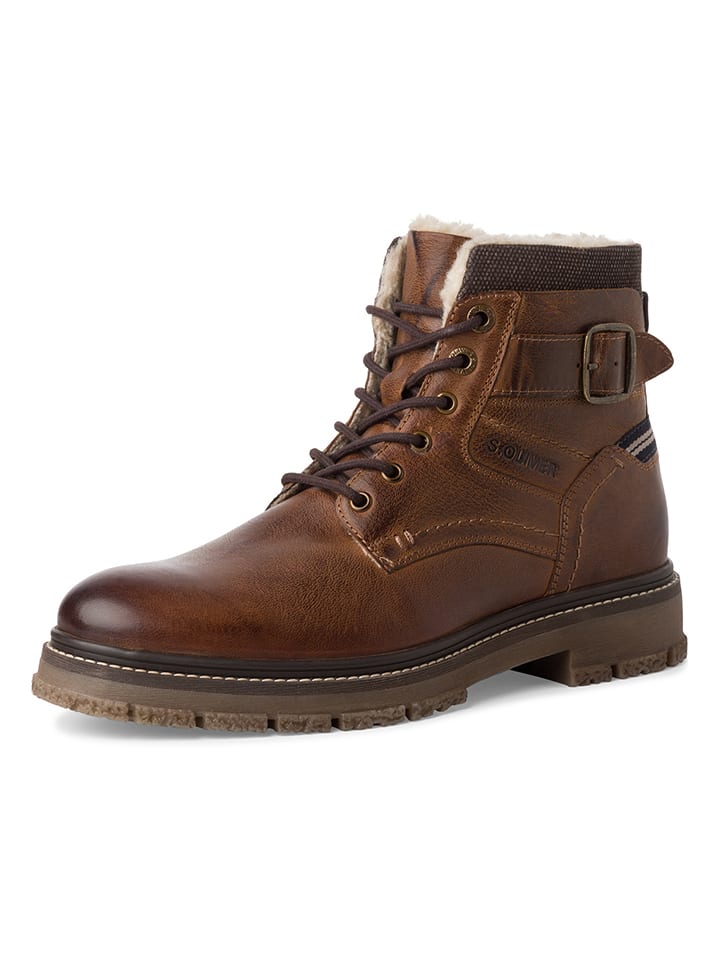 s.Oliver Leder-Boots in Braun günstig kaufen