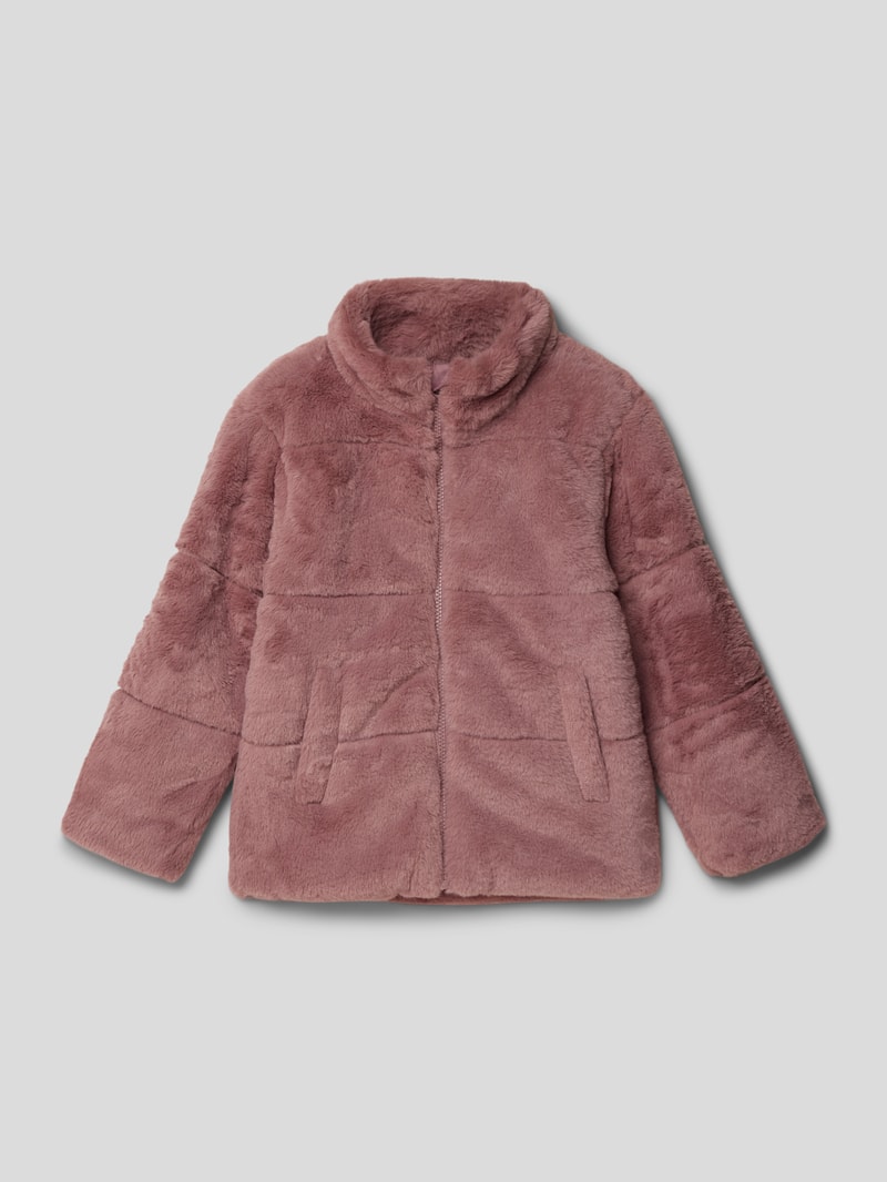 Jacke aus Kunstfell in rosé