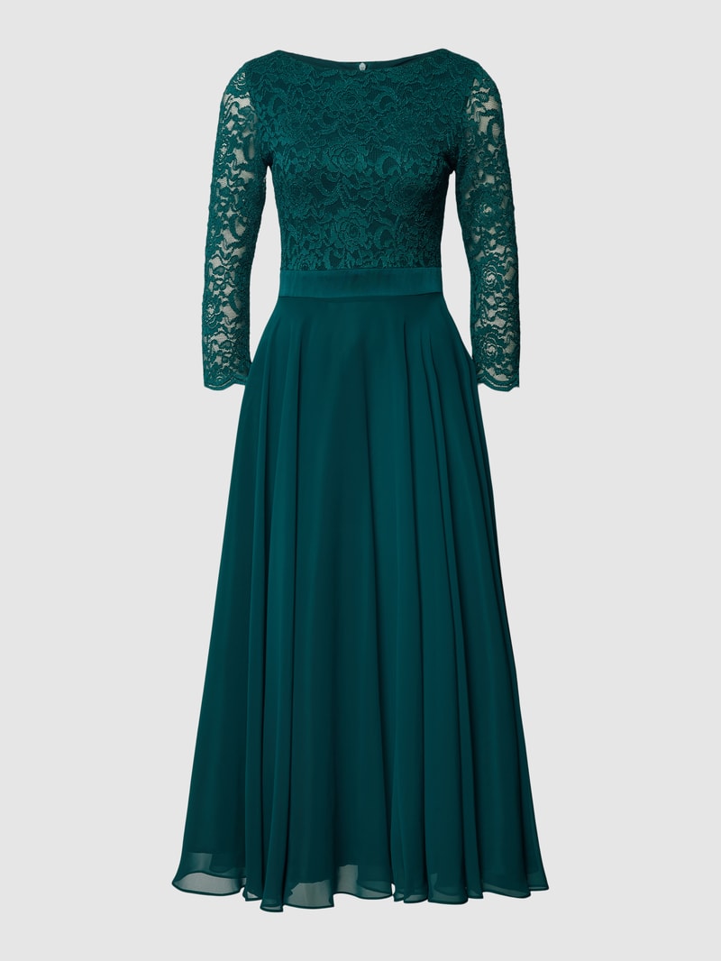 Cocktailkleid aus Häkelspitze in dunkelgrün