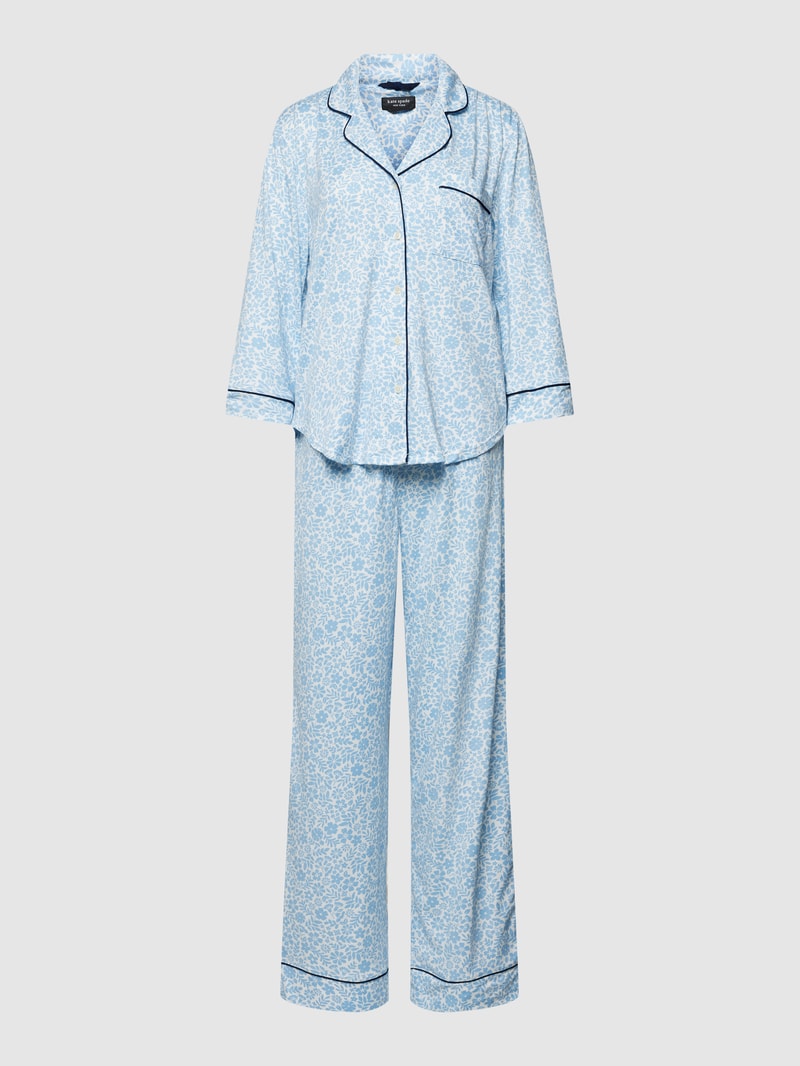 Pyjama mit Allover-Muster in hellblau