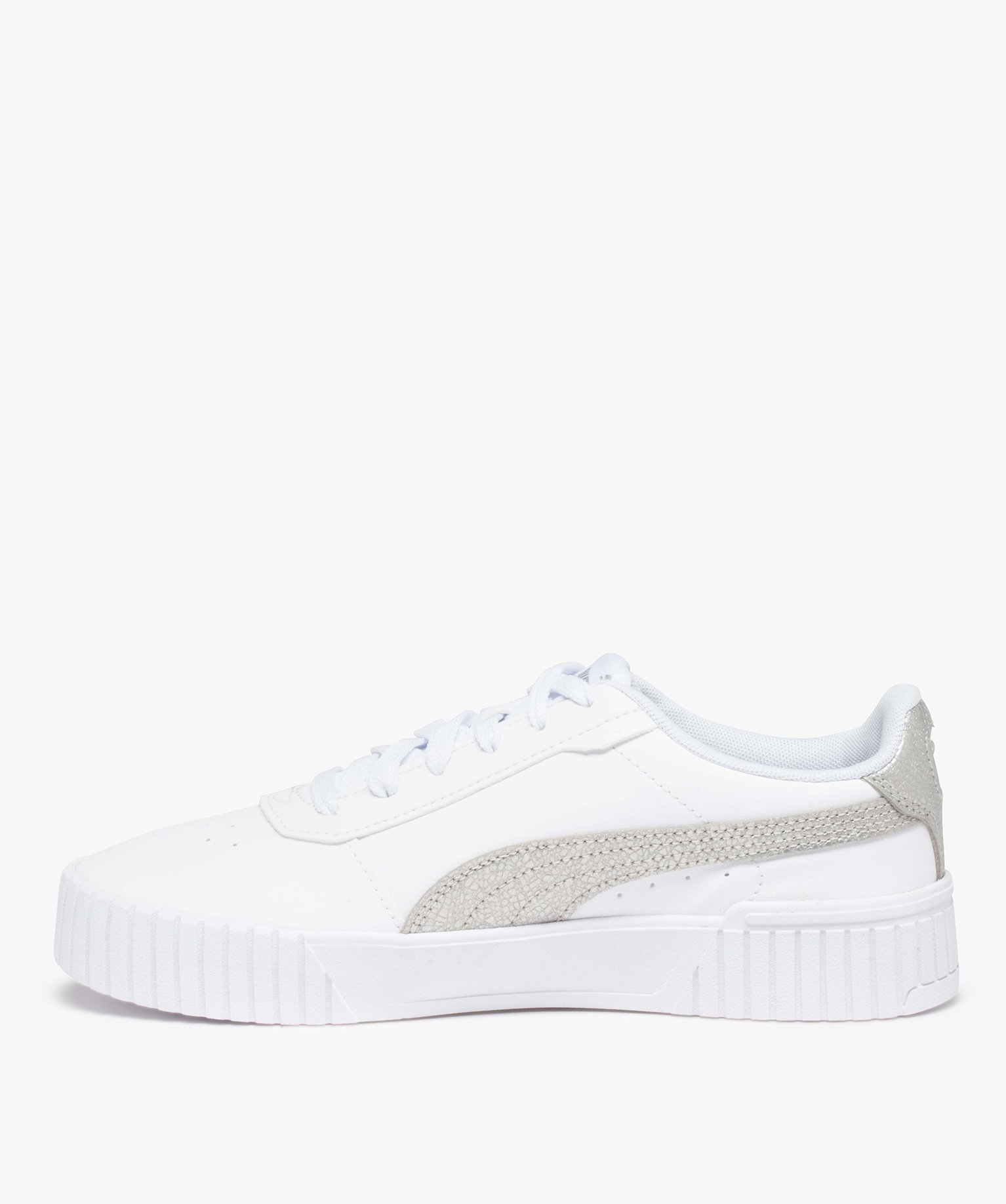Baskets femme unies détails contrastés – Puma Carina blanc | GEMO