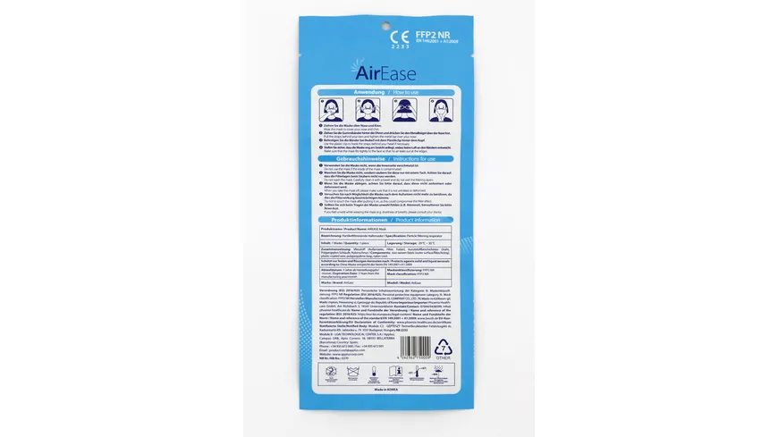 AirEase Nanofilter-Maske FFP2 NR