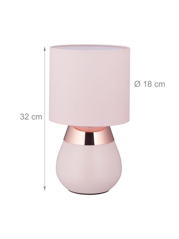 relaxdays Nachttischlampe in Rosa - (H)32 x Ø18 cm günstig kaufen onesize