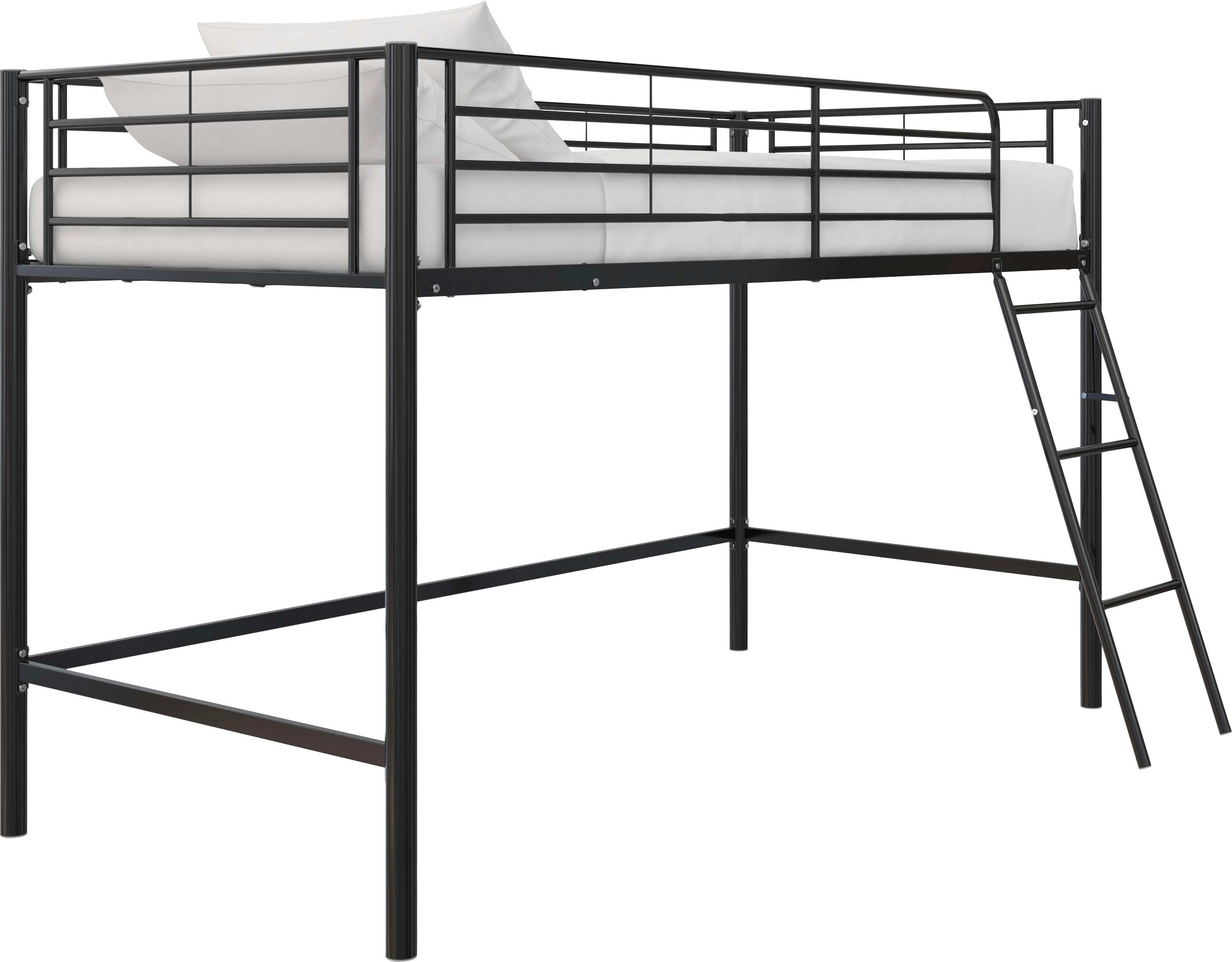 Lüttenhütt Hochbett Nils mit Lattenrost und Leiter, Matratzengröße 90x200 cm, Höhe 129 cm