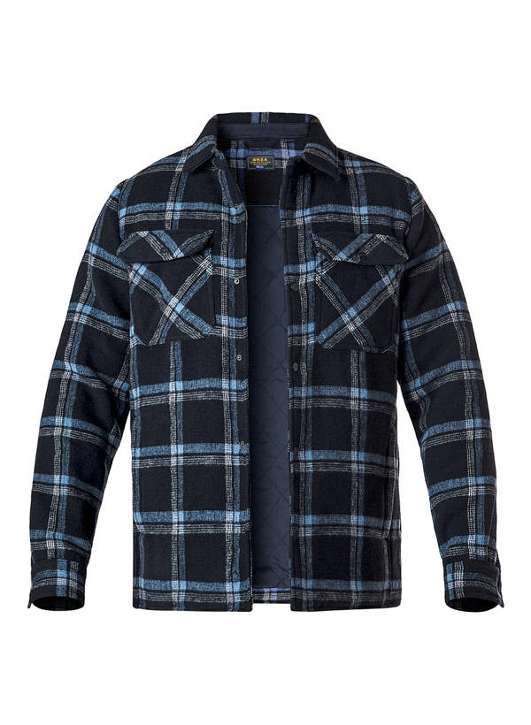 N.Z.A., Overshirt, Wolle wattiert, navy kariert