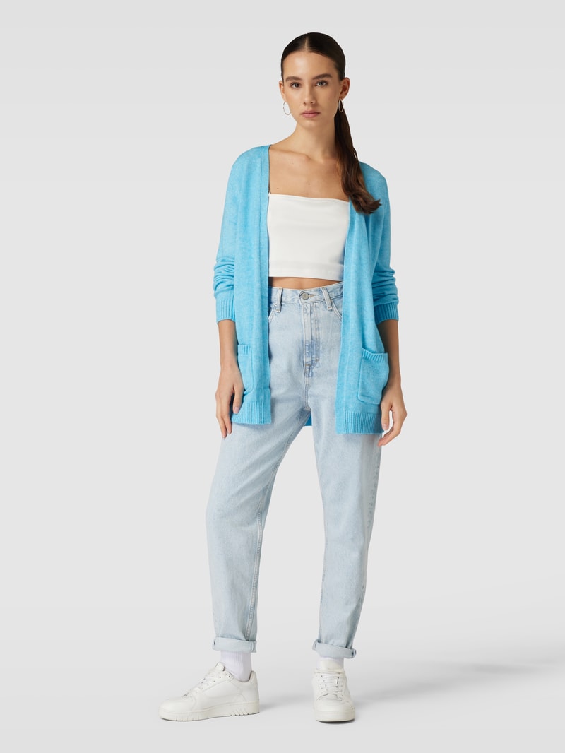 Cardigan mit aufgesetzten Taschen Modell 'LESLY' in aqua melange
