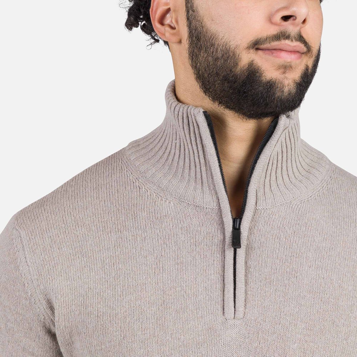 Herrenstrickpullover mit halblangem Reißverschluss Signature