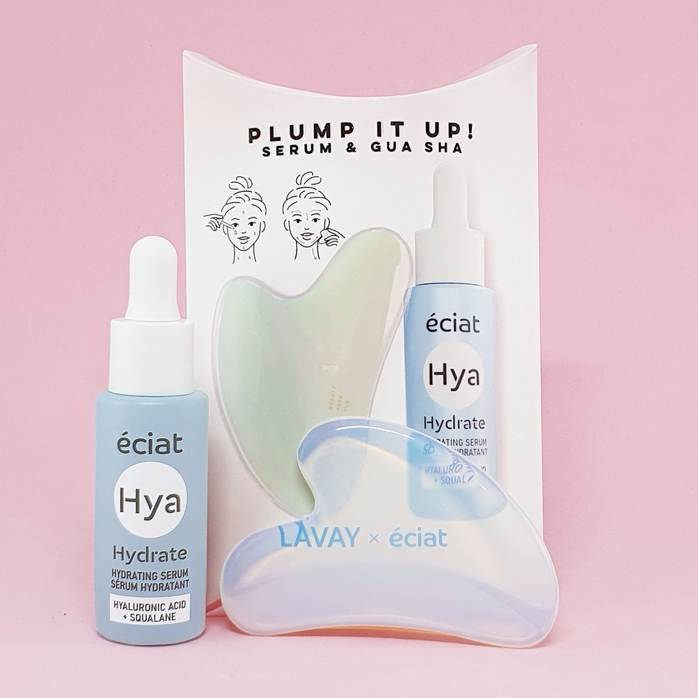 Lavay Paris PLUMP IT UP! Kit GUA SHA + Sérum HYDRATANT Accessoire de Massage & Soin visage