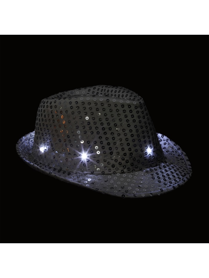 relaxdays 2 x Paillettenhut LED in Silber günstig kaufen onesize