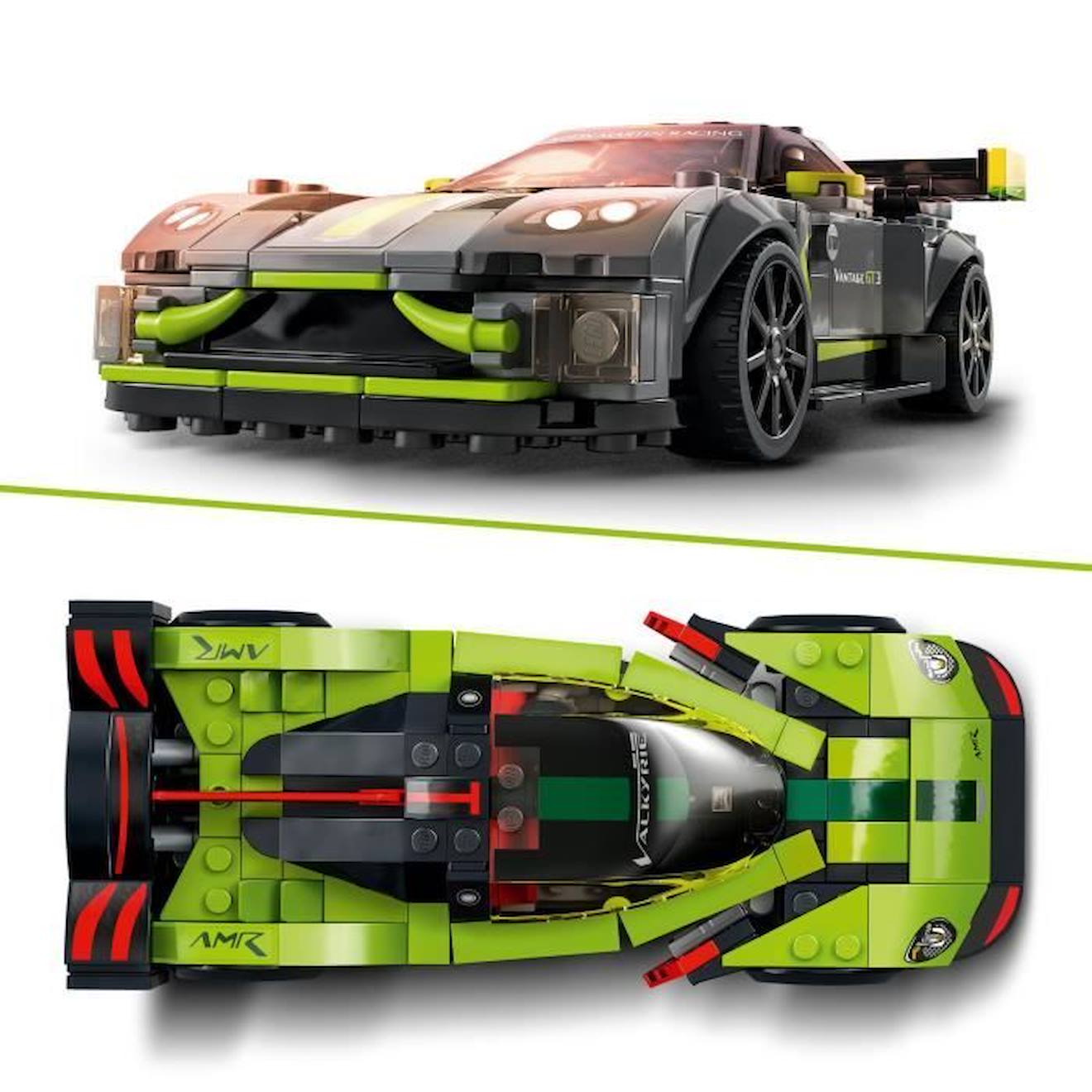 LEGO® 76910 Speed Champions Aston Martin Valkyrie AMR Pro & Vantage GT3, 2 Modèles de Voitures de Course, Jouet Pour Enfants vert