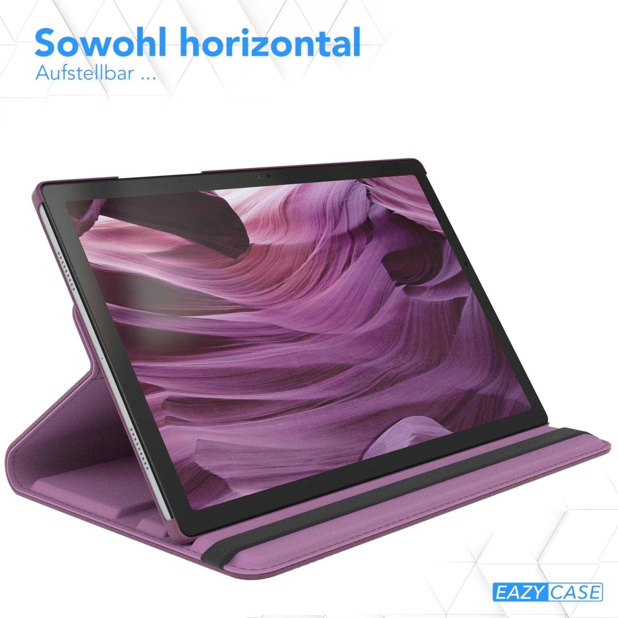 EAZY CASE Tablet-Hülle Rotation Case für Samsung Galaxy Tab A8 10.5 LTE 10,5 Zoll, Tablet-Hülle Bookstyle Case Fullcover Schutz Tasche Stehfunktion Lila