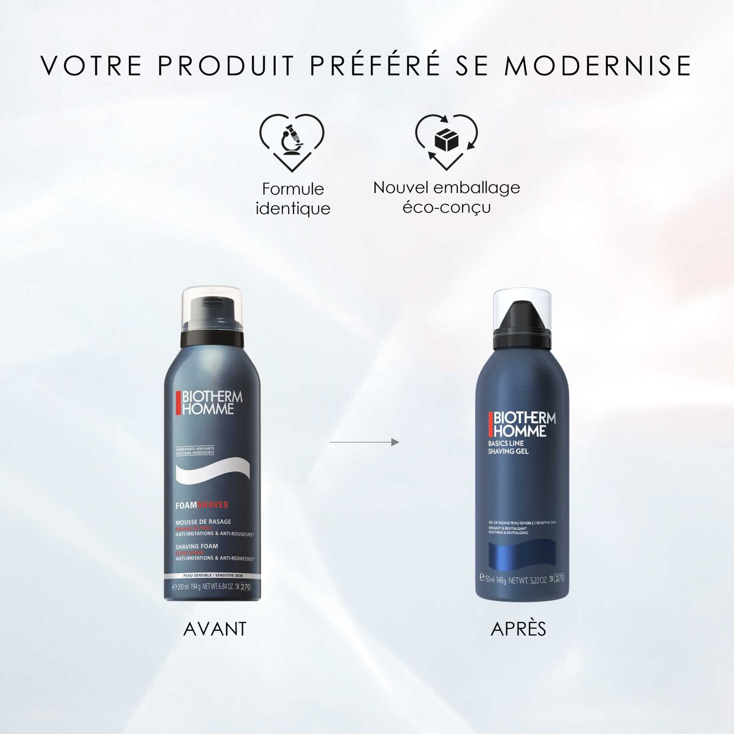 Biotherm Mousse de rasage 200ML Mousse de rasage pour homme - Peaux sensibles 200 ml