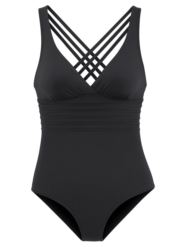 LASCANA Badeanzug in schwarz günstig kaufen