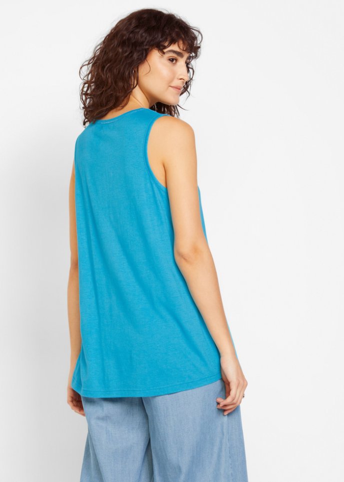 Nachhaltiges Long-Top mit Rundhals