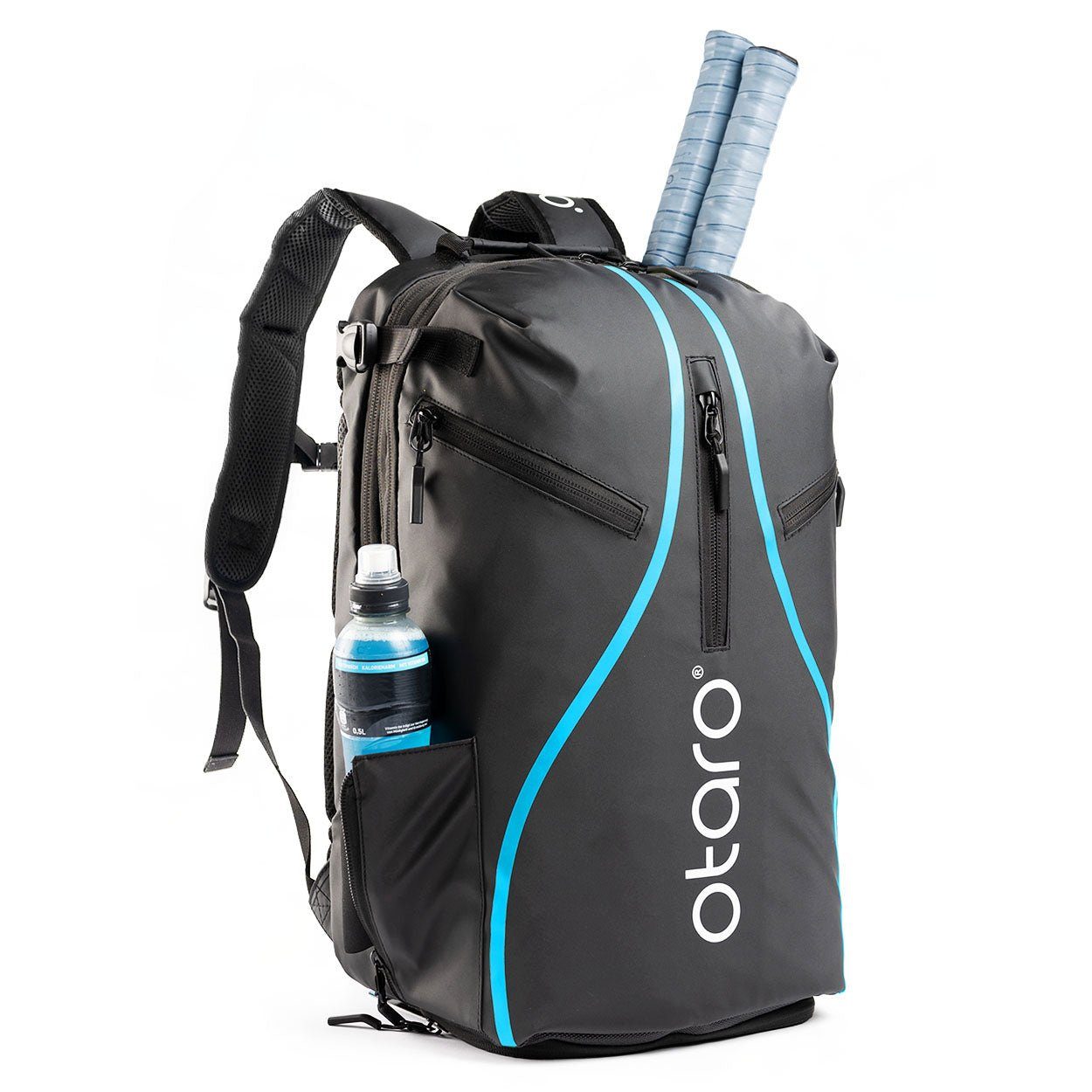 Otaro Tennisrucksack Tennisrucksack mit Schuhfach für 2 Schläger, Pro 42L (Für die gesamte Ausrüstung, Perfekt durchdacht, mit Regenschutz + Wäschebeutel, für Tennis + Badminton)