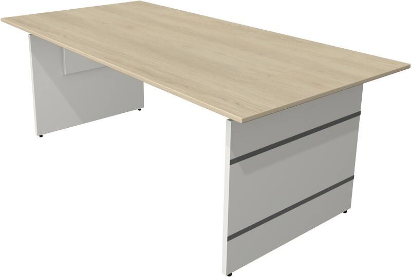 Kerkmann Form 4 Höhenverstellbar Sitz-Stehschreibtisch Rechteckig Ahorn Weiß 2.000 x 1.000 x 760 mm
