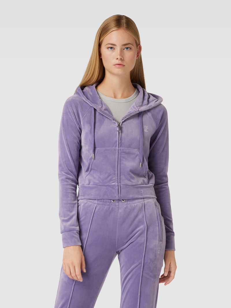 Sweatjacke mit Ziersteinbesatz Modell 'MADISON' in flieder