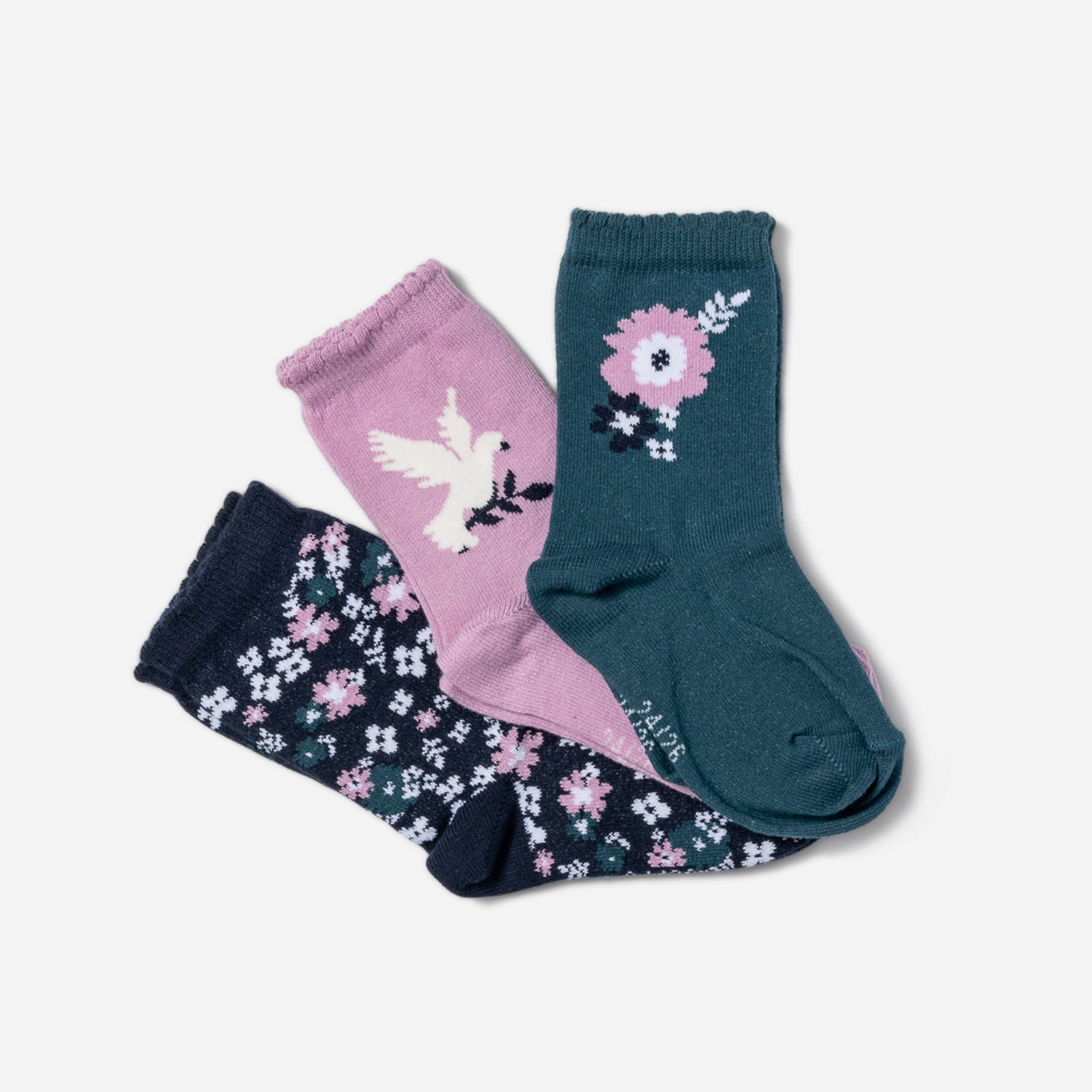 Lot de 3 paires de chaussettes motif floral