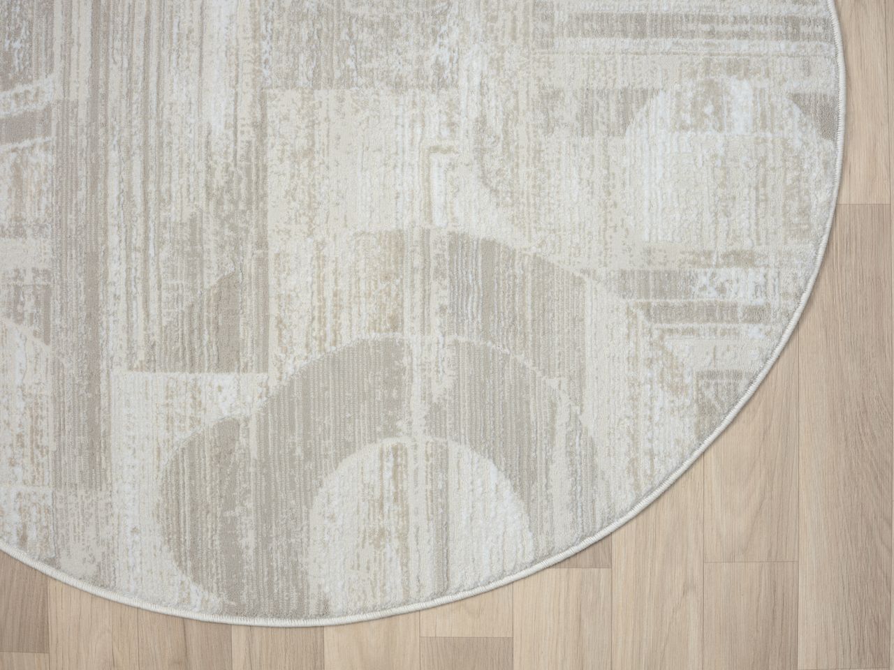 MyFlair Teppich Violet, 120cm x 120cm, Farbe Beige, rund, Florhöhe 10mm